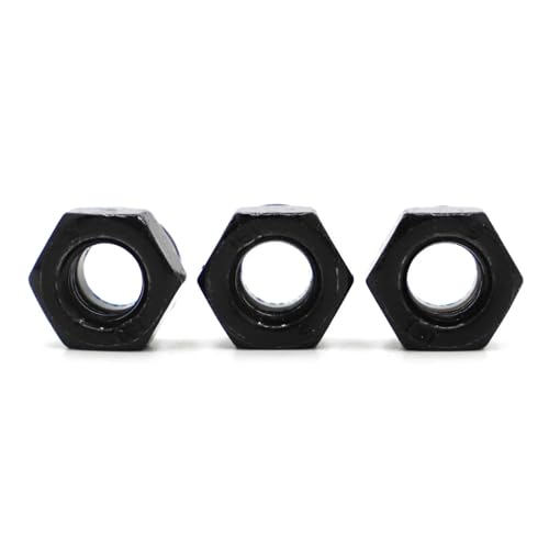 M2 M2.5 M3 M4 M5 M6 M8 M10 M12 M16 Schwarze Sechskant-Nylon-Kontermutter aus Kohlenstoffstahl(M6 10pcs) von LDHNFBYV