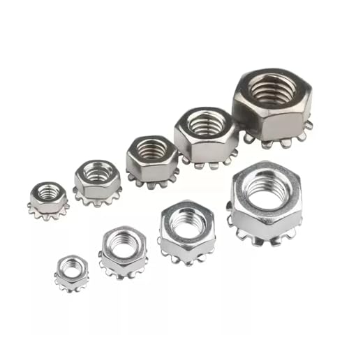 M3 M4 M5 M6 M8 M10 304 Edelstahl Carbon Stahl Mutter Multi zahn Anti Lösen Mutter(White Zinc,M4-20pcs) von LDHNFBYV