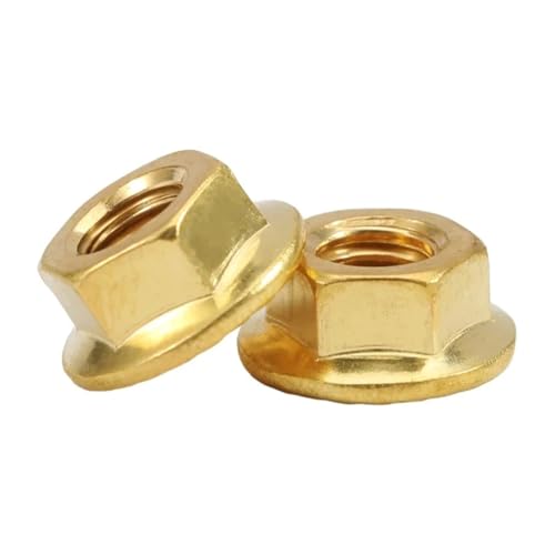 M3 M4 M5 Messing Sechskant Flanschmutter Pinking Automatische Verriegelung Gezackten Spinlock(M4-5pcs) von LDHNFBYV