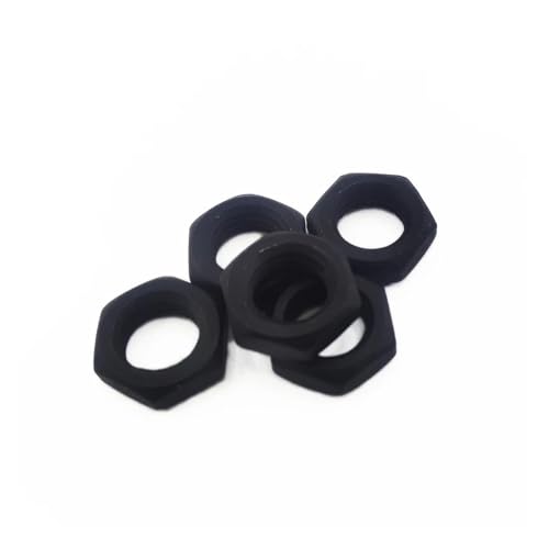 M7 M8 M9 M10 M12 M14 M16 Flache Sechskantmutter aus schwarz verzinktem Stahl mit dünner Sechskantmutter(Black,M10x1(5Pcs)) von LDHNFBYV