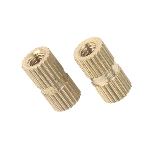 Messing-Einsatzmutter Spritzguss Messing Rändelgewinde Einsätze Muttern(Length 4mm,50pcs M2 (OD 3.5mm)) von LDHNFBYV