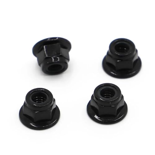 Schwarzer weißer Kohlenstoffstahl/rostfreier Sechskantflansch-Nyloneinsatz-Kontermutter M3 M4 M5 M6 M8 M10 M12(Black Carbon Steel,M3 10pcs) von LDHNFBYV