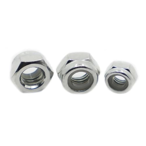 Selbstsichernde Mutter aus verzinktem Stahl M2 M2.5 M3 M4 M5 M6 M8 M10 M12 M14 M16 Kontermutter(M4 20pcs) von LDHNFBYV
