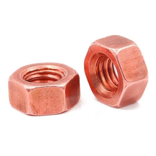 T2 Kupfer Sechskantmutter Rote Kupfermutter Leitfähige Mutter Unterlegscheibe Feststellschraube Kappe Reines Kupfer Leitfähigkeit(M10 2pcs) von LDHNFBYV