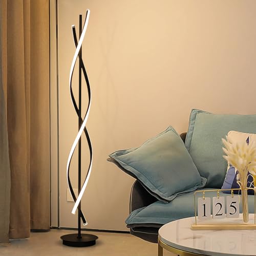 LDIEUWUET LED Stehleuchte,StehLampe Dimmbar,155cm Stehleuchte Led Stehlampe Wohnzimmer Modern Spirale Design, 30 Watt, 3 Farbtemperaturen, Eck Standlampe für Schlafzimmer Wohnzimmer von LDIEUWUET