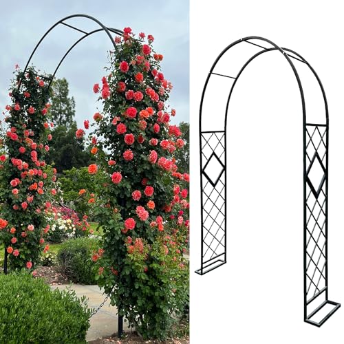 Schwer Rosenbogen Aus Metall Stabil Rosenbögen Für Rosen Und Kletterpflanzen Zur Unterstützung Pflanzen Rosengestell Torbogen-Gartendekoration, 140x230cm von LDIEUWUET