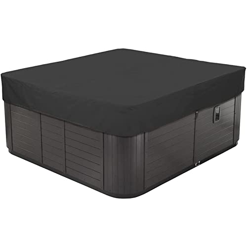 LDIW Outdoor SPA Whirlpool-Abdeckung, 210D Oxford Wasserdicht Schimmelresistent Reißfest Staubschutz Poolabdeckplane Schutz vor Wind UV schützende,Schwarz,244 * 244 * 30CM von LDIW