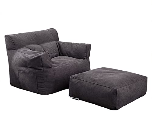 LDIW Sitzsack Sofa Stuhl Bezug für Erwachsene (ohne Füllung) Feinstapelige Baumwolle Sitzsackbezug, Sitzsack-Bezug 78x74x59cm,Dark Gray von LDIW