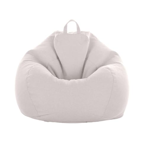 Sitzsack Schutzhülle (ohne Füllung) für Kinder und Erwachsene, Sitzsack Sofa-Bezug aus Leinen zum Organisieren von Plüschtieren oder Memory Foam Füllstoff,Almond,120 * 160cm von LDIW
