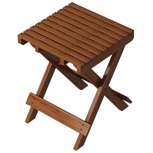Klapphocker, hölzerne zusammenklappbare Hocker mit X-förmigen Füßen, stabile Starke Tragverlagerung tragbarer Kleiner Stuhl für Picknick von LDJFCCA