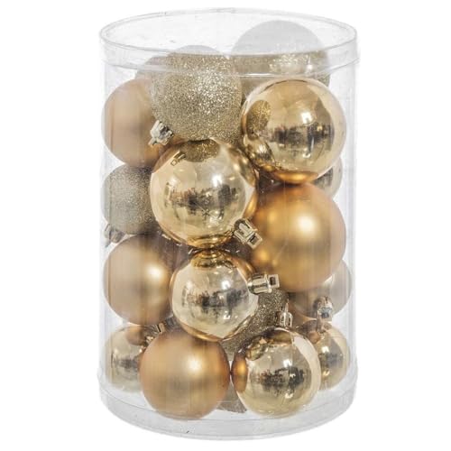 Kugeln in Goldfarben Sortiert ARBOL Weihnachten 27 Stück von LDK GARDEN-JUINSA