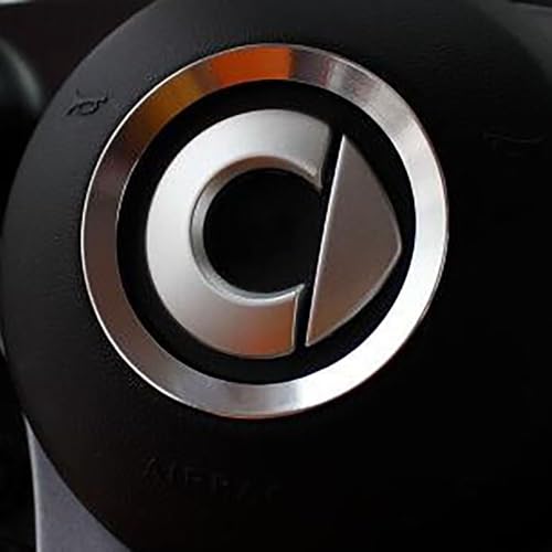 LDKH Auto Dekoration Metall Ring für Smart Fortwo Forfour 453 Auto Lenkrad Abdeckung Shell Innen Automotive Styling Zubehör,normal-Silver Style von LDKH