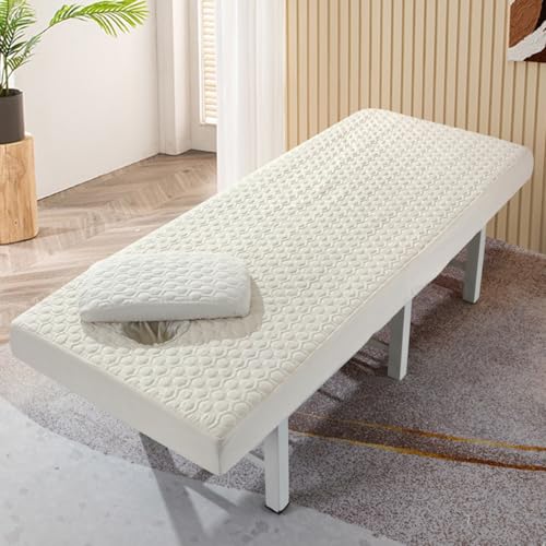 LDLCYCN Beige,190 * 80cm(S), Spa Bettdeckung Lash Bettwäsche Staubdichte Massagetisch Matratzen Abdeckung Mit Gesichtsloch Massagetisch Spa Couch Abdeckung Mit Elastischem Schnur Runder Kopf von LDLCYCN