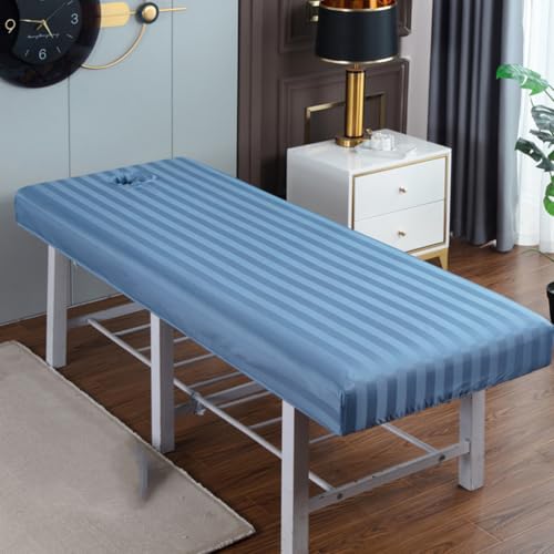 LDLCYCN Bluea,185 * 70cm, Massage Bettdeckel Mit Elastischem Band Allround-Verpackung Spa Massage Behandlung Einbaublech Komfortabel Staubdicht Massage Spa Couch Abdeckung Für Beauty Salon von LDLCYCN
