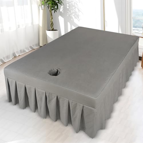 LDLCYCN Grau,120 * 200 * 45cm, Thailändische Massage Tisch Bettrock Mit Atemloch Spa Massage Tisch Bettdecke Mit Rock Beauty Bett Matratzen Abdeckung Für Große Größe Massage Spa Couch Abdeckung LDLCYCN Grau,120 * 200 * 45cm, Thailändische Massage Tisch Bettrock Mit Atemloch Spa Massage Tisch Bettdecke Mit Rock Beauty Bett Matratzen Abdeckung Für Große Größe Massage Spa Couch Abdeckung von LDLCYCN