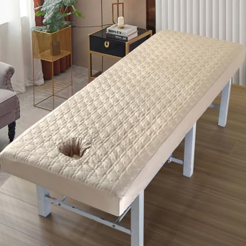 LDLCYCN Khaki,190 * 70cm, Massagetisch Montiertes Blatt Mit Loch Gepflegter Massagetischschutz Spa Bettdeckung Wimpernbett Mit Elastischem Band Vollverpackung Weich Komfortabel Quadratkopf von LDLCYCN