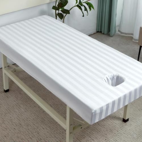 LDLCYCN Weiß,180 * 60cm, Massage Bettdeckel Mit Elastischem Band Allround-Verpackung Spa Massage Behandlung Einbaublech Komfortabel Staubdicht Massage Spa Couch Abdeckung Für Beauty Salon von LDLCYCN