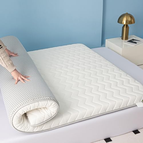 LDLCYCN White/8cm,85x195cm, Boden Futon Matratze Topper Verdicken 5Cm/8Cm Japanische Futon Matratze Pad Atmungsaktiv Komfortabel Klappbar Campingmatratze Schlafkisse Für Schlafzimmer von LDLCYCN