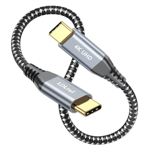 Kurzes USB C zu USB C Kabel 20Gbps Datenübertragungskabel 0.3m USB 3.2 Typ C Gen2 PD 100W Schnellladung 4K Video Monitor Kabel Kompatibel für Thunderbolt 3/4 MacBook iPad Galaxy Chromebook etc. von LDLrui