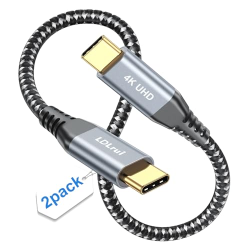 LDLrui USB C 3.2 Gen 2x2 Kabel zu Typ C 20Gbps Super High-Speed Data Sync [0.3m/30cm, 2Stück] 5A/100W PD 4K UHD Video Output Cord Kompatibel mit Thunderbolt 3/4 für MacBook iPad Galaxy Pixel Monitor von LDLrui