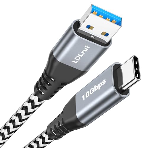 USB-C zu USB-A 3.2 Gen 2 Kabel 10Gbps Datenübertragung, Superschnelles USB-C-Datenkabel, 3.1A Typ-C-Schnellladekabel, für Samsung Galaxy S22/S21/S20/Note 20, PS5-Controller, Typ-C-Ladegerät - 1,8m von LDLrui