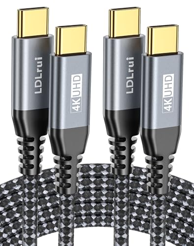 Typ C 20Gbps USB 3.2 Gen 2X2 Kabel, 4K@60Hz UHD Video 5A/100W PD Fast Charge Kabel mit E-Marker [0.9M/90CM,2 Stück] Kompatibel mit Thunderbolt 3/4 für MacBook iPad Galaxy Pixel Dell Monitor etc. von LDLrui