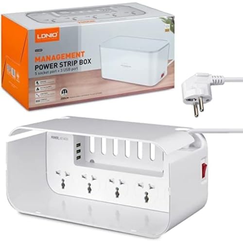 Ldnio Power Strip mit 5 AC-Outlets, 3 x USB, SE5334, 2 m (weiß) von LDNIO