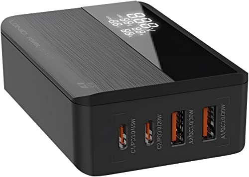 Ldnio Wall Charger A4808Q, 2 x USB + 2 x USB-C, 65 W (schwarz) von LDNIO