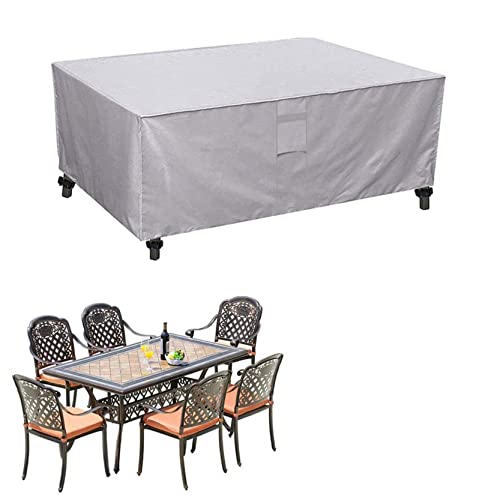 LDPENG Schutzhülle Gartenmöbel 90x90x90cm Rechteckig 420D Oxford Gewebe Schutzhülle Sitzgruppe Wasserdicht, Anti-UV, Robuste, Winterfest für Gartenmöbel Sofa, Silber von LDPENG