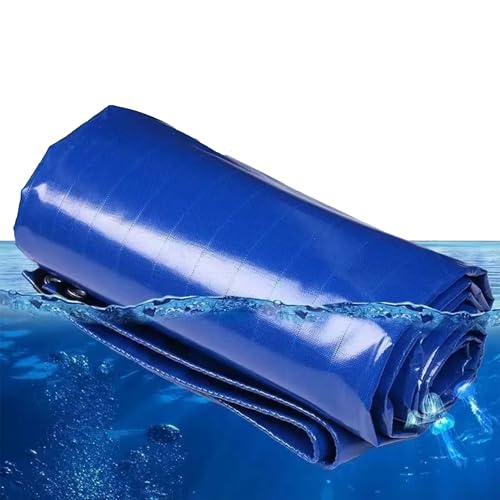 LDQBF Abdeckplane Gewebeplane, 0.5x4.5m 520g/m² PVC Plane Plane Professionell Schutzplane Plane Bootsplane Gartenplane Wasserdicht Winterfest Abdeckung für Holz Dick und Robust Wetterfest Blau von LDQBF