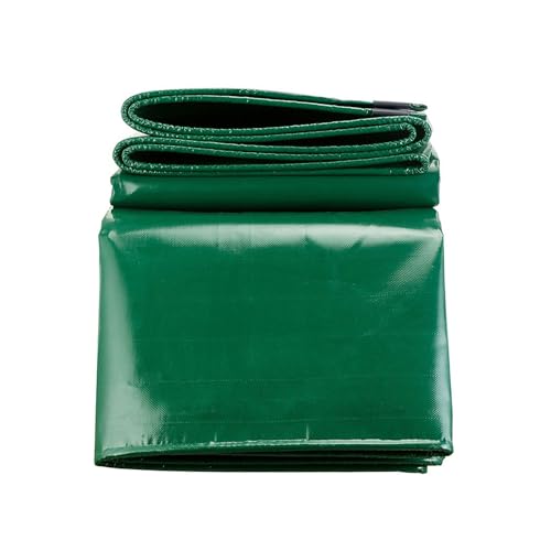 LDQBF Abdeckplane mit ösen Plane, 1x3.5m 520g/m² PVC tarp Gewebeplane, Wasserdicht Schimmelresistent Reißfest Schutzplane Bootsplane Holzplane für Pool Gartenmöbel Trampolin Grün von LDQBF