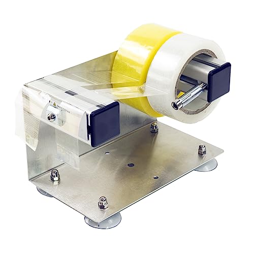 LDS Industry 4 inches Desktop Tischplatte Tape und Label Dispenser, Großer Desktop Tape Dispenser für 2''、3'' Band, lackierter blauer Stahlrahmen mit Saugnapf Sauger TTD-03 von LDS Industry