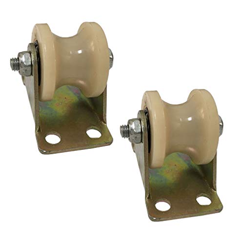 LDTTYRC 2 Stück Nylon-Schienenrad mit V-Nut, Schiebetür-Rollenrolle, Hochleistungs-Starrrolle, Doppellager, Zubehör für Drahtseil-Führungsräder, für Schienenschiebetüren und mechanische Wagen (U-Typ von LDTTYRC