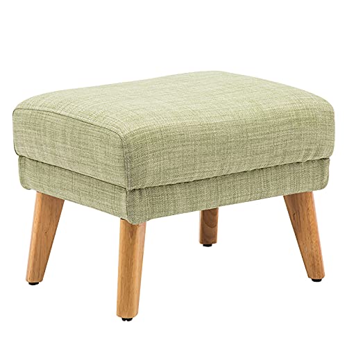 LDTTYRC Bequemer Akzent Fußhocker Sitz Für Wohnzimmer Schlafzimmer,Baumwollleinen Gepolsterter Fußhocker Sofahocker Mit Holzbeinen,Moderne Quadratische Ottomane Fußstütze-C 53x40x39cm(21x16x15inch) von LDTTYRC
