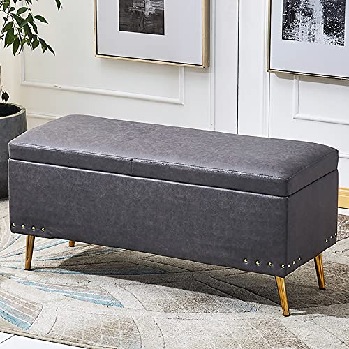 LDTTYRC Kunstleder Weiche Sitzgelegenheiten Lagerung Ottomane Fußhocker,Moderne Rechteck Dekoration Möbel Fußstütze Multifunktionsbänke,Luxuriöse Aufbewahrungsbank-Dunkelgrau 60x40x45cm(24x16x18inch LDTTYRC Kunstleder Weiche Sitzgelegenheiten Lagerung Ottomane Fußhocker,Moderne Rechteck Dekoration Möbel Fußstütze Multifunktionsbänke,Luxuriöse Aufbewahrungsbank-Dunkelgrau 60x40x45cm(24x16x18inch von LDTTYRC