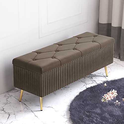 LDTTYRC Luxuriöse Samt-Stauraum-Ottomane, Gepolsterte Plüsch-Stauraumbank, Moderne Schuhbank Für Den Eingangsbereich, Gepolsterter Fußstützenhocker Für Schlafzimmer Wohnzimmer-Kaffee 80x40x45cm(31x1 LDTTYRC Luxuriöse Samt-Stauraum-Ottomane, Gepolsterte Plüsch-Stauraumbank, Moderne Schuhbank Für Den Eingangsbereich, Gepolsterter Fußstützenhocker Für Schlafzimmer Wohnzimmer-Kaffee 80x40x45cm(31x1 von LDTTYRC
