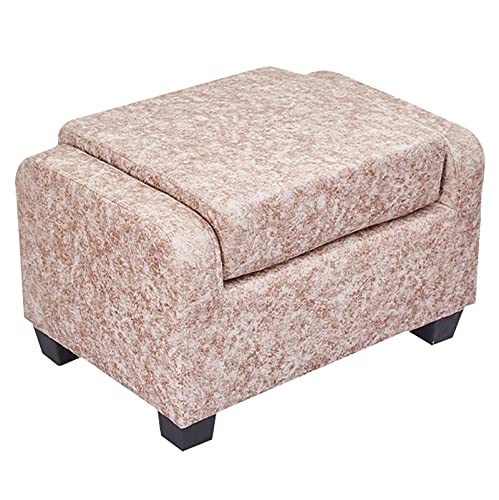 LDTTYRC Moderner Akzentstuhl,Einzelsofabank mit klappbarer Rückenlehne,Gepolsterter Ottoman mit Stauraum,Fabric-Fußstützenhocker,Eingangsbereich-Schuhbank für Wohnzimmer, Schlafzimmer-Leder gelb 58x von LDTTYRC