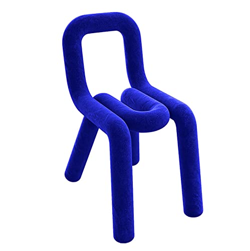 LDTTYRC Moderner Geometrischer Esszimmerstuhl,Zeitgenössischer Samt Gepolsterter Esszimmerstuhl Mit Rückenlehne,Dekorativer Schminkhocker Für Schlafzimmer,Wohnzimmer Akzentstuhl-Marineblau 37x61x76c von LDTTYRC