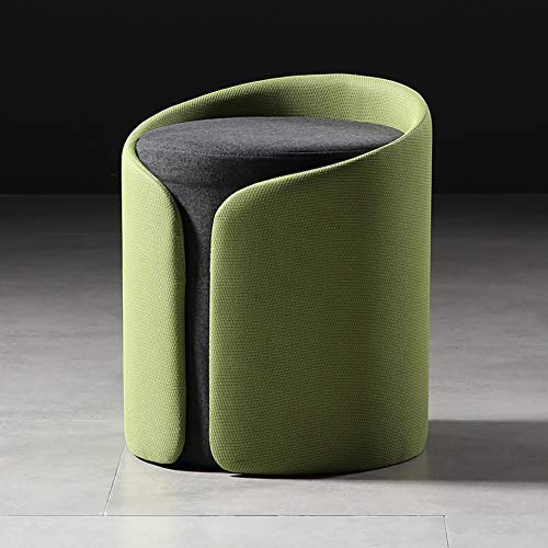 LDTTYRC Runder Pouf Ottoman,Modern Einfach Weich Gepolsterter Hocker Ottoman Fußstütze Hocker,Kleiner Tritthocker Wechselschuhe Bank Für Wohnzimmer-Grün 38 * 38 * 46cm von LDTTYRC