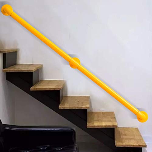 LDTTYRC Treppenhandlauf-Set, Edelstahlgeländer für Treppen, gelber Rutschfester Nylon-Wandstützgriff für Flur oder Badezimmer/250 cm LDTTYRC Treppenhandlauf-Set, Edelstahlgeländer für Treppen, gelber Rutschfester Nylon-Wandstützgriff für Flur oder Badezimmer/250 cm von LDTTYRC