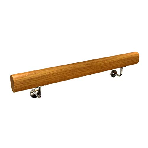 LDTTYRC Treppenhandlauf-Set, Treppengeländer aus Massivholz, rutschfest, mit Edelstahlhalterungen, Set für Innen- und Außenbereich, Korridor, Dachboden, Stützstange/120 cm/47 Zoll LDTTYRC Treppenhandlauf-Set, Treppengeländer aus Massivholz, rutschfest, mit Edelstahlhalterungen, Set für Innen- und Außenbereich, Korridor, Dachboden, Stützstange/120 cm/47 Zoll von LDTTYRC