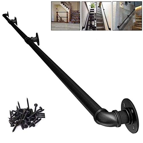 LDTTYRC Treppenhandlauf-Set, Treppengeländer aus schwarzem Metall, Komplettset für Innenräume, Lofts, Villen, Korridore, rutschfeste Treppengeländer, Stützstange für den Außenbereich, 90 cm (3 Fuß) LDTTYRC Treppenhandlauf-Set, Treppengeländer aus schwarzem Metall, Komplettset für Innenräume, Lofts, Villen, Korridore, rutschfeste Treppengeländer, Stützstange für den Außenbereich, 90 cm (3 Fuß) von LDTTYRC