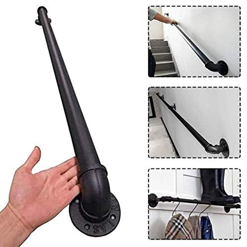 LDTTYRC Treppenhandlauf-Set, Vintage-Schmiedeeisentreppe für Treppen im Innen- und Außenbereich, rutschfeste Wandstützstange für ältere Kinder (120 cm (4 Fuß)) von LDTTYRC