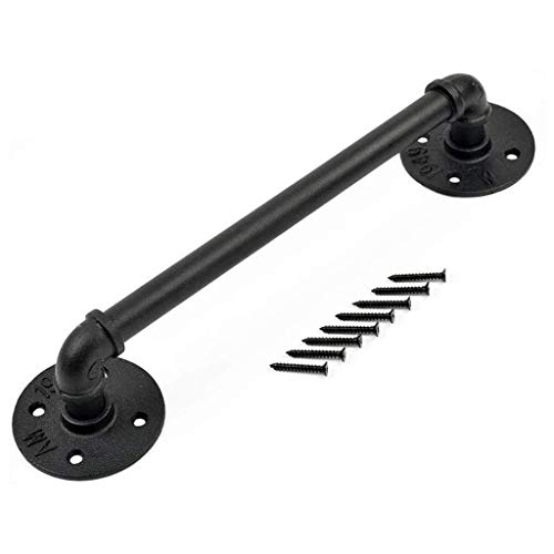 Treppenhandlauf-Set, Treppengeländer mit Halterung für Innen- und Außenstufen, Geländer für behinderte ältere Kinder, schwarzes Metall, Schmiedeeisen, 30 cm (1 Fuß) von LDTTYRC