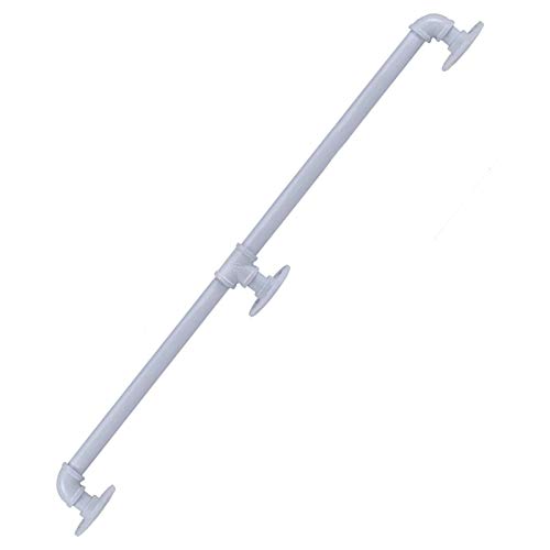 Treppenhandlauf-Set, Wandmontage für Treppengeländer im Innen- und Außenbereich, Schmiedeeisen-Rohrdesign, Handlauf-Stützset/Weiß/270 cm (9 Fuß) von LDTTYRC