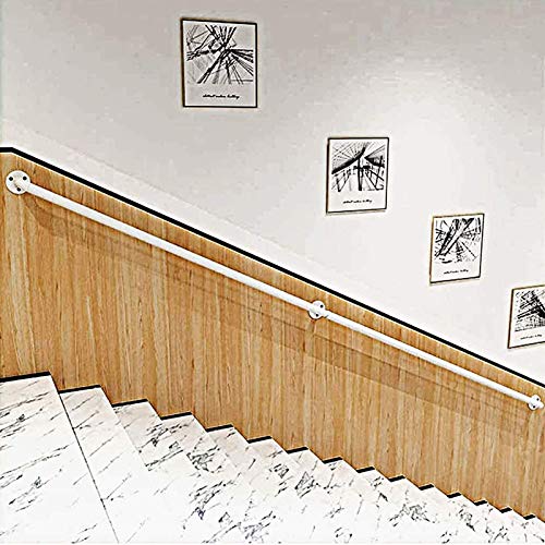 Treppenhandlauf-Set, für Treppen, modernes weißes Schmiedeeisen-Rohr, für Innen- und Außengeländer, Haltegriff außen, 200 cm Treppenhandlauf-Set, für Treppen, modernes weißes Schmiedeeisen-Rohr, für Innen- und Außengeländer, Haltegriff außen, 200 cm von LDTTYRC