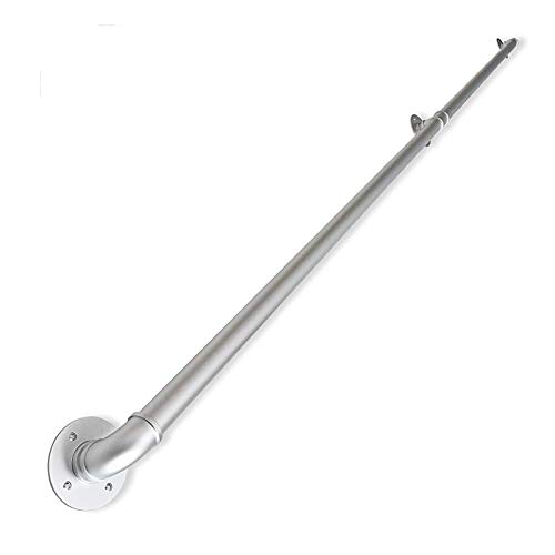 Treppenhandlauf-Set, modernes silbernes Treppengeländer, verzinktes Eisen für Treppen im Innen- und Außenbereich, Metall, Schmiedeeisen, 250 cm Treppenhandlauf-Set, modernes silbernes Treppengeländer, verzinktes Eisen für Treppen im Innen- und Außenbereich, Metall, Schmiedeeisen, 250 cm von LDTTYRC
