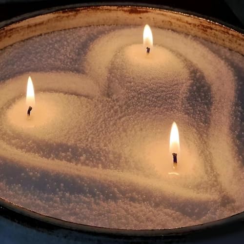 LDUMODUW Kerzensand mit Duft und Docht, Aroma Kerzenwachs Granulat, Kerzen selber Machen Set, 480g Sandkerzen Wachsgranulat,4 Duftöl,5 Kerzendochte,50 Dochten,4 Dochthalter von LDUMODUW