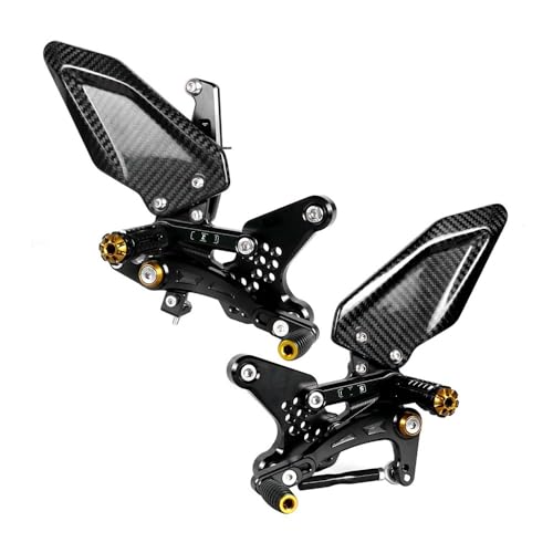 LDUTIU Fußrasten Motorrad Verstellbare Hintere Set-Fußrastenanlage Fußstütze Fußstütze Für K&awasaki Für ZX4R Für ZX4RR Für Zx4r/rr 2023-2024(Carbon Fiber -G) von LDUTIU