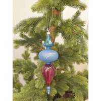 Christbaumschmuck Ornament - Finial Blue Christbaumkugel 2Er Set 26cm von LDVintageHome